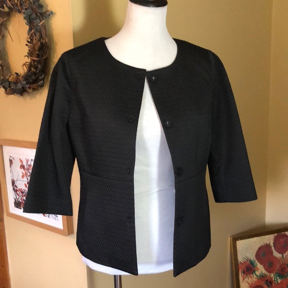 ANN TAYLOR Size 6 Diamond Quilted Classic Snapfront Blazer Lightweight $168 NEW - Picture 2 of 16